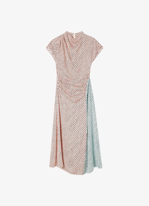 Whistles Graphic Check maxi jurk met grafische print - voorkant roze