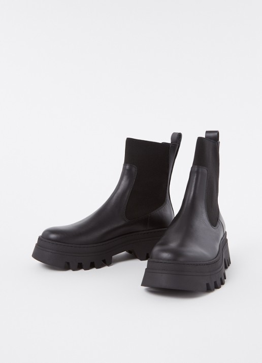 Whistles Hatton chelsea boot van leer - detail zwart