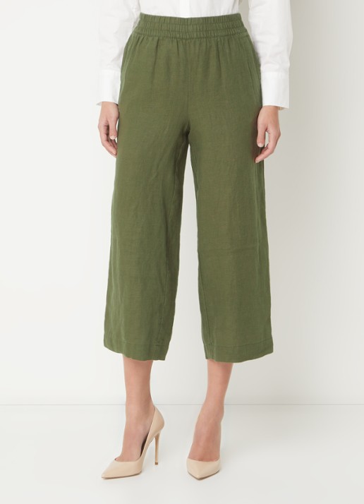 Whistles High waist loose fit culotte van linnen met steekzakken