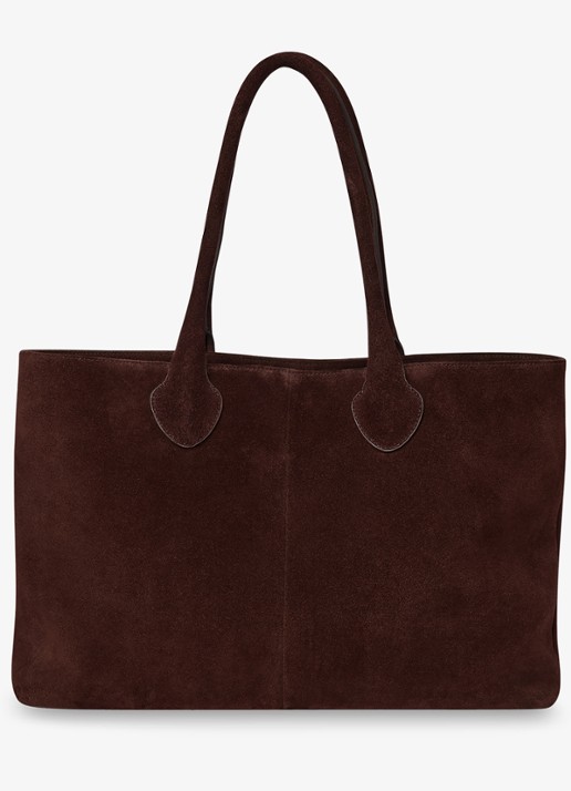 Whistles Leandra shopper van suède - achterkant 2 chocoladebruin