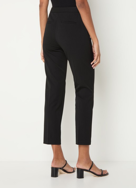 Whistles Lily high waist cropped slim fit pantalon met steekzakken - achterkant zwart