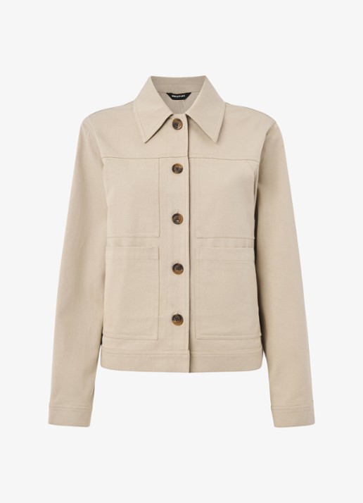 Whistles Mia jack met steekzakken - voorkant 2 taupe