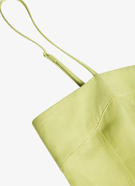 Whistles Midi jurk met plooien - detail 3 kiwigroen