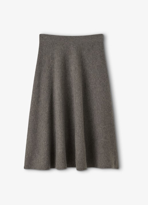 Whistles Midi rok van wol - voorkant 5 taupe