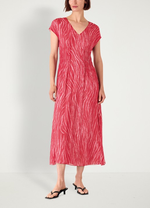 Whistles Midi tuniekjurk met zebraprint  - voorkant 3 kersenrood