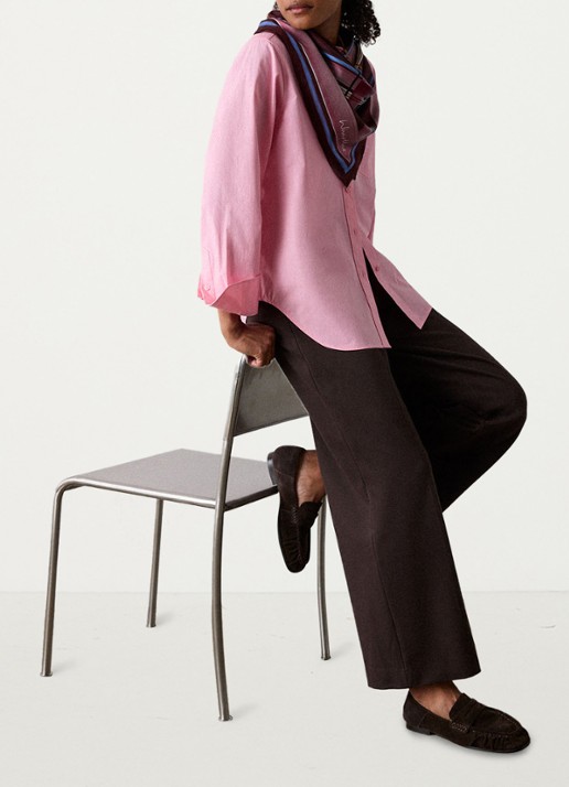 Whistles Ponte high waist wide fit pantalon - detail 2 donkerbruin