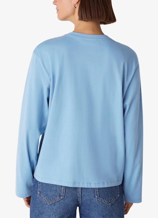 Whistles Relaxed sweater met ronde hals - achterkant lichtblauw