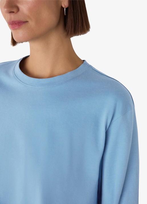 Whistles Relaxed sweater met ronde hals - detail 4 lichtblauw