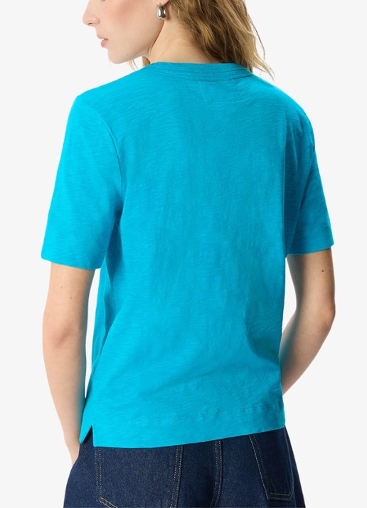 Whistles Rosa T-shirt met gemêleerd dessin - achterkant 4 turquoise