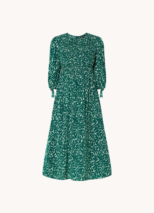 Whistles Sahara midi jurk met print - voorkant groen