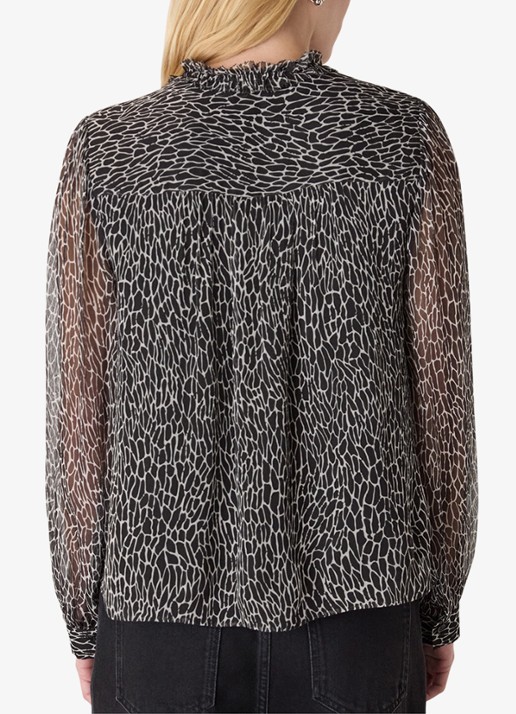 Whistles Semi-transparante blouse met slangenprint - achterkant zwart