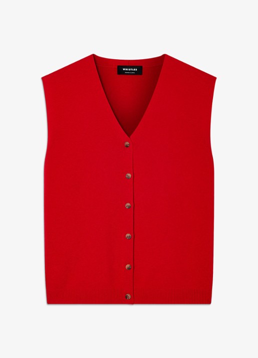 Whistles Spencer met V-hals - voorkant 4 rood
