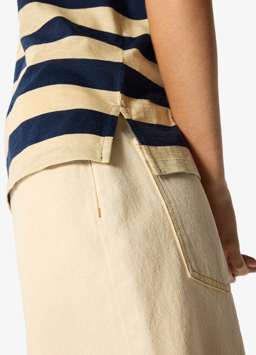 Whistles T-shirt met streepprint - detail 5 donkerblauw