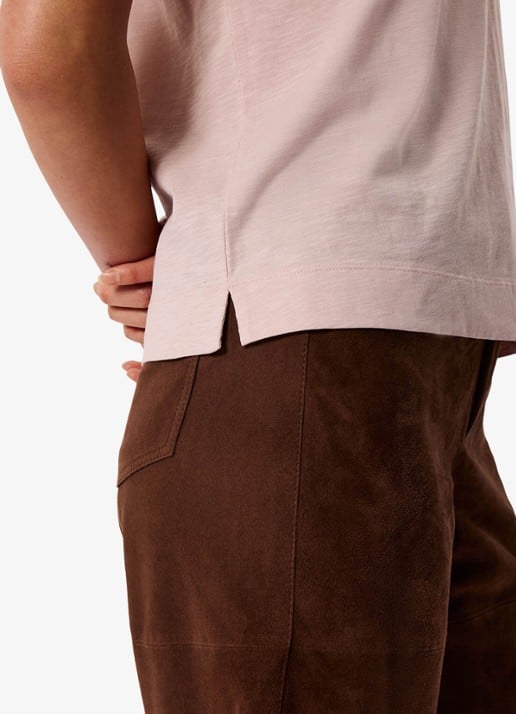 Whistles T-shirt met V-hals - detail 3 oudroze