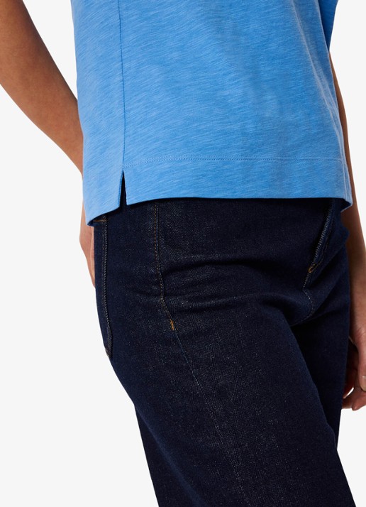 Whistles T-shirt met V-hals - detail 5 blauw