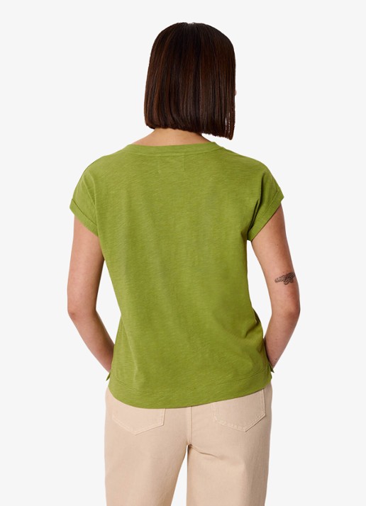 Whistles T-shirt met V-hals - achterkant 3 groen