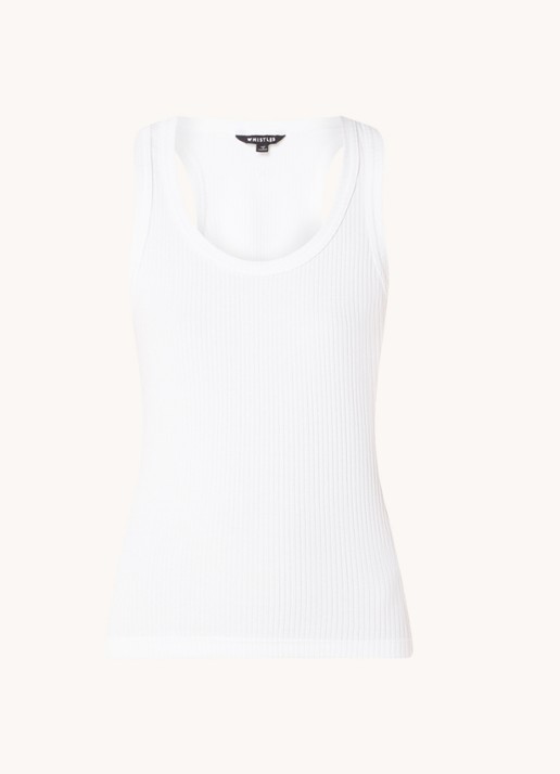 Whistles Tanktop van katoen met ribstructuur - voorkant 2 wit