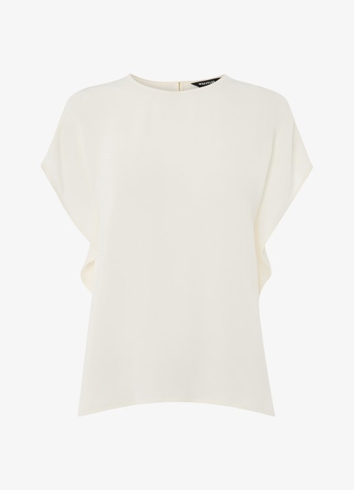 Whistles Top met vlindermouw - voorkant ivoor
