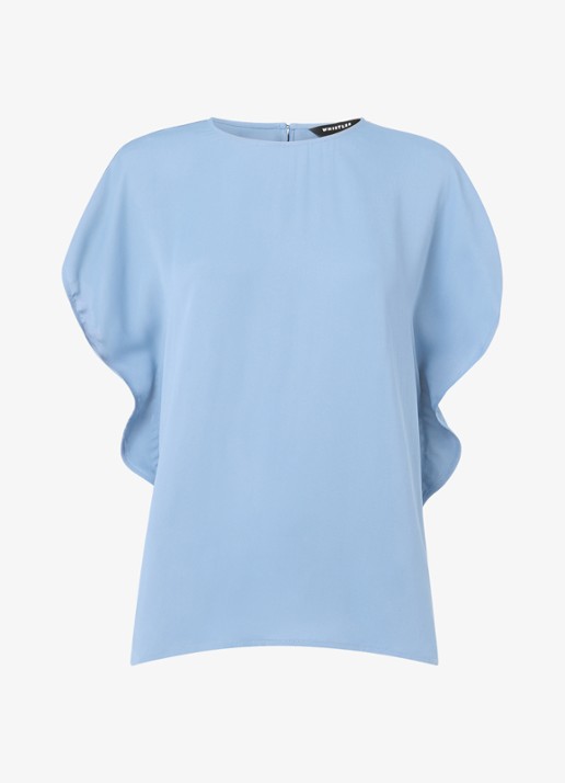 Whistles Top met vlindermouw - voorkant 4 lichtblauw