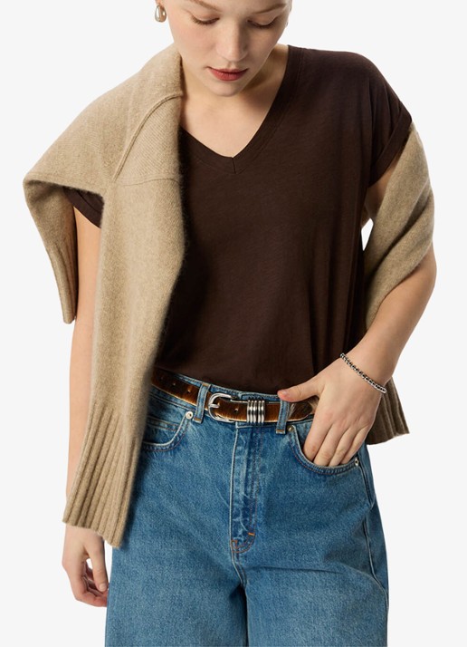 Whistles Willa T-shirt met V-hals