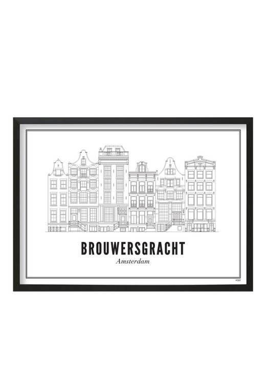WIJCK. Amsterdam Brouwersgracht print - detail wit