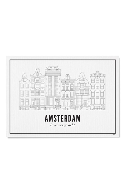 WIJCK. Amsterdam Brouwersgracht print - detail 2 wit