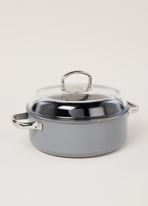 WMF Fusiontec Mineral braadpan met deksel Ø28 cm - voorkant 2 grijs