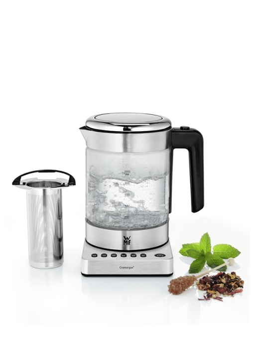 WMF KITCHENminis Vario 2-in-1 variabele waterkoker met theefilter 1 liter  - voorkant 2 transparant
