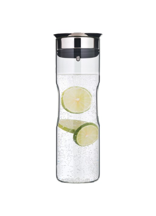 WMF Motion karaf van glas 1,25 liter - detail zilver