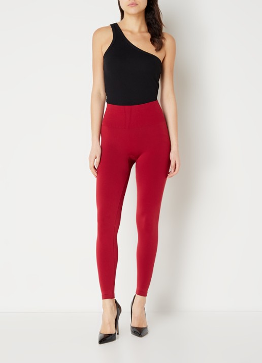 Wolford Aurora high waist legging - voorkant 4 donkerrood