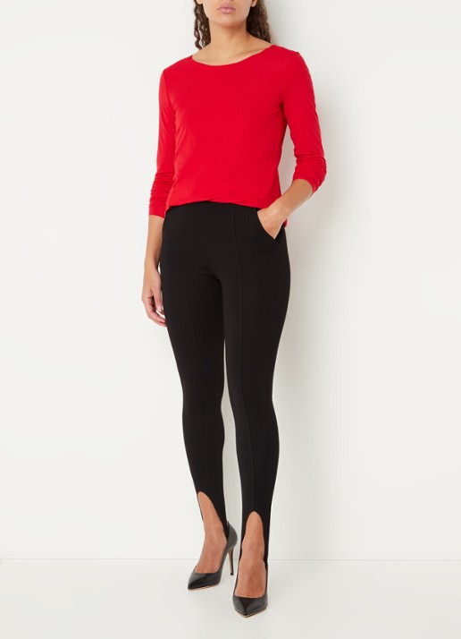Wolford Aurora longsleeve van modal - voorkant 3 kersenrood