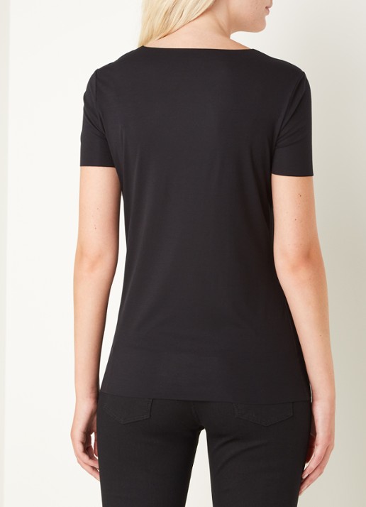 Wolford Aurora T-shirt van jersey - achterkant 4 diepzwart