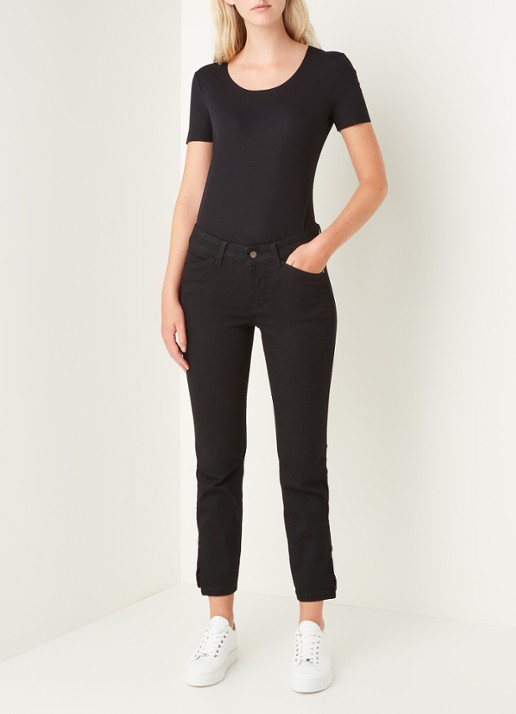 Wolford Aurora T-shirt van jersey - voorkant 3 diepzwart