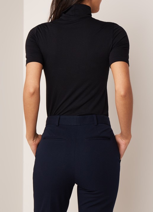 Wolford Aurora top met col - achterkant diepzwart