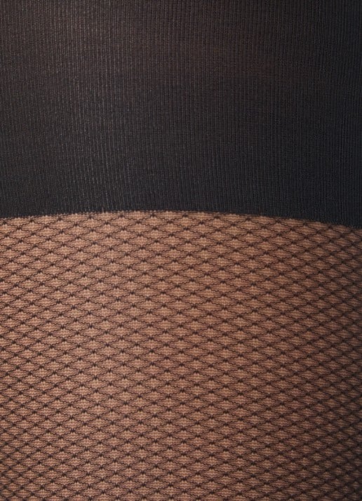 Wolford Backseam Illusion corrigerende netpanty in 30 denier - detail zwart