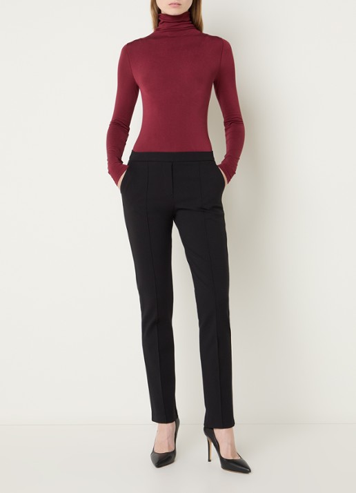 Wolford Baily slim fit pantalon met steekzakken - voorkant 3 zwart