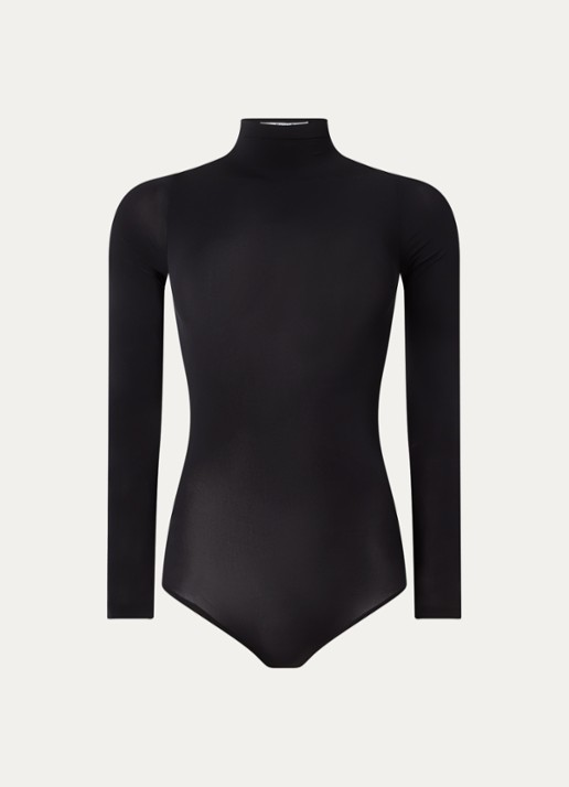 Wolford Buenos Aires stringbody met col - voorkant 2 zwart