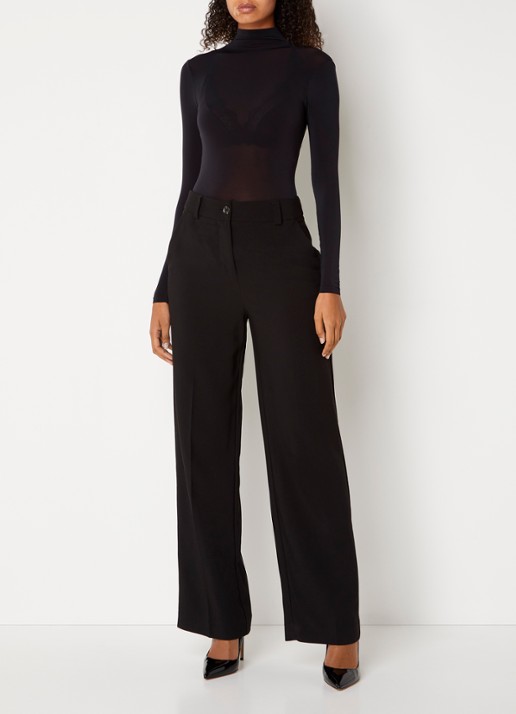 Wolford Buenos Aires stringbody met col - voorkant 3 zwart