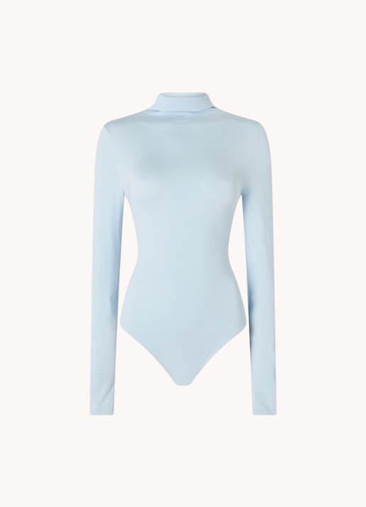 Wolford Colorado body met col - voorkant 2 lichtblauw