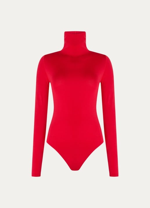 Wolford Colorado body met col - voorkant 3 cranberryrood