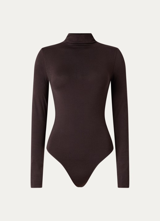 Wolford Colorado body met col - voorkant 3 donkerbruin