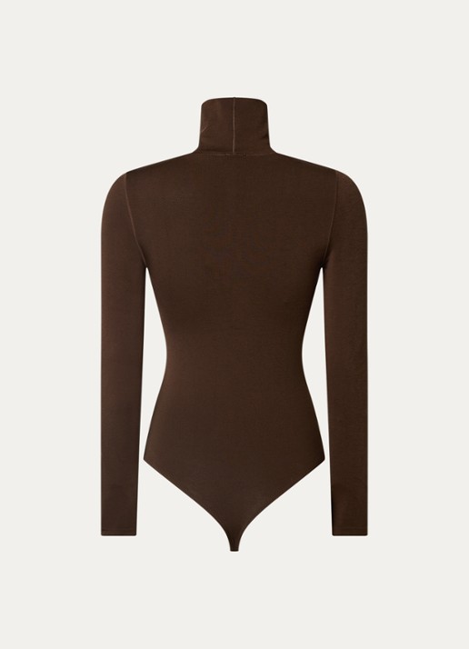 Wolford Colorado stringbody met col - achterkant 2 donkerbruin