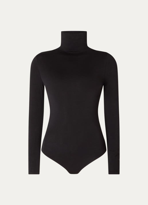 Wolford Colorado stringbody met col - voorkant zwart