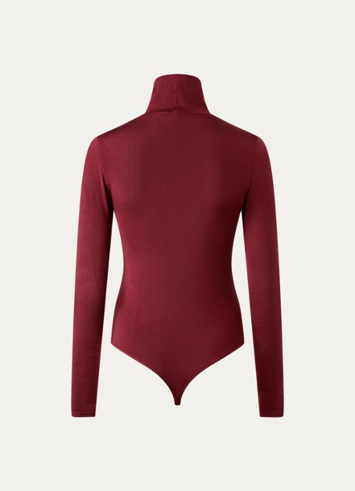 Wolford Colorado stringbody met col - achterkant 2 donkerrood