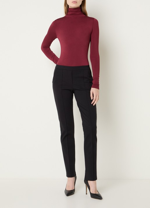Wolford Colorado stringbody met col - voorkant donkerrood