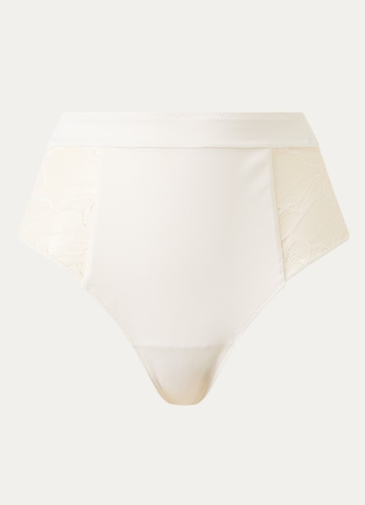Wolford Contour high waisted hipster met kant - voorkant gebroken wit