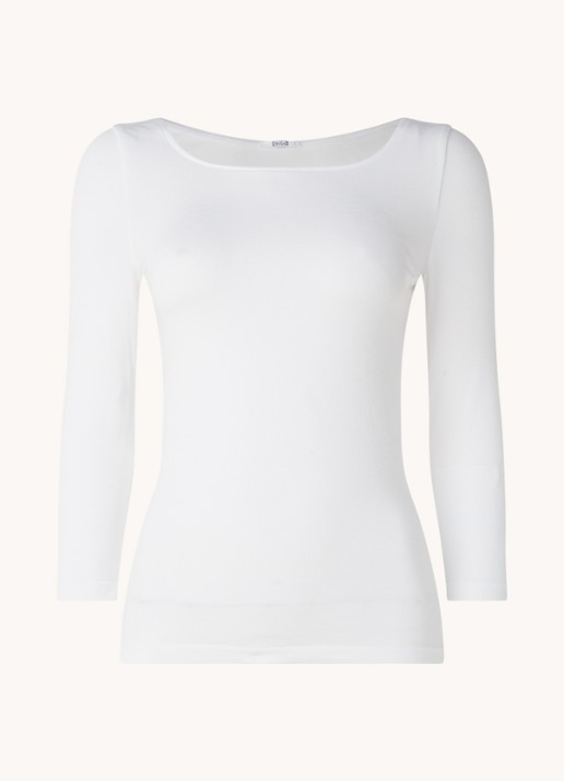 Wolford Cordoba naadloze longsleeve met driekwart mouw - voorkant wit
