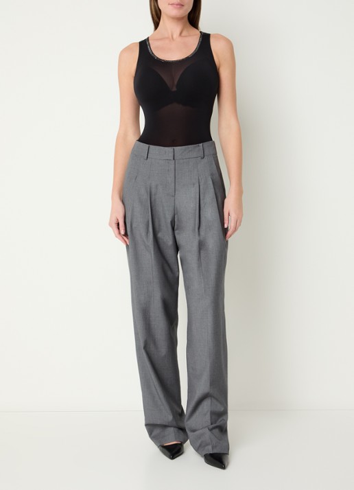 Wolford Crystal string body met strass - voorkant 2 zwart