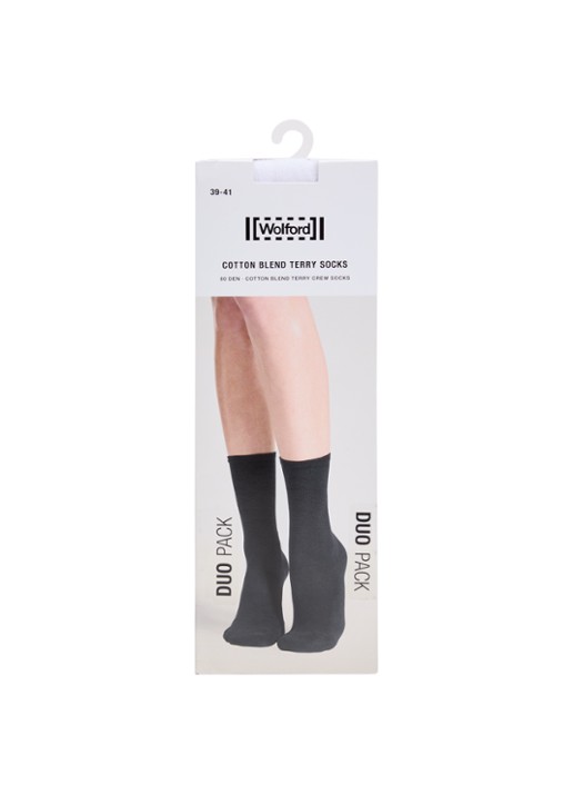 Wolford Duo pack Terry sokken in katoenblend 2-pack  - voorkant wit