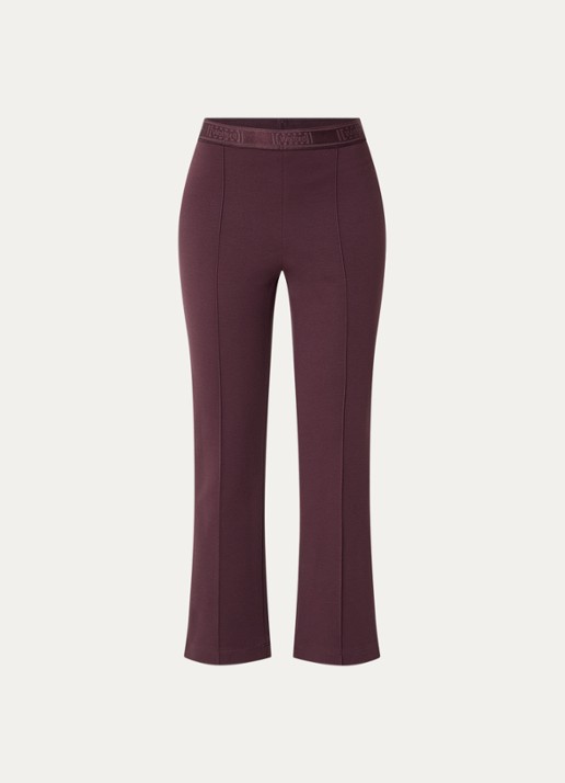 Wolford Grazia high waist cropped flared fit broek met siernaad - voorkant 2 aubergine